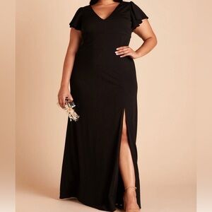 Birdy Grey Black V-Neck Hannah Dress, crepe black